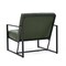 30.5"H Mid-Century Modern Leatherette Button-tufted Accent Arm Chair with Black Metal Frame